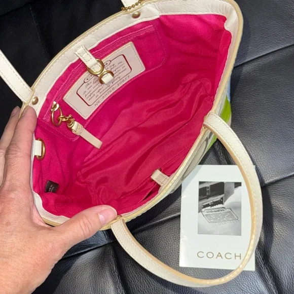 Coach Tan and Multicolor Patchwork Tote - Picture 8 of 13